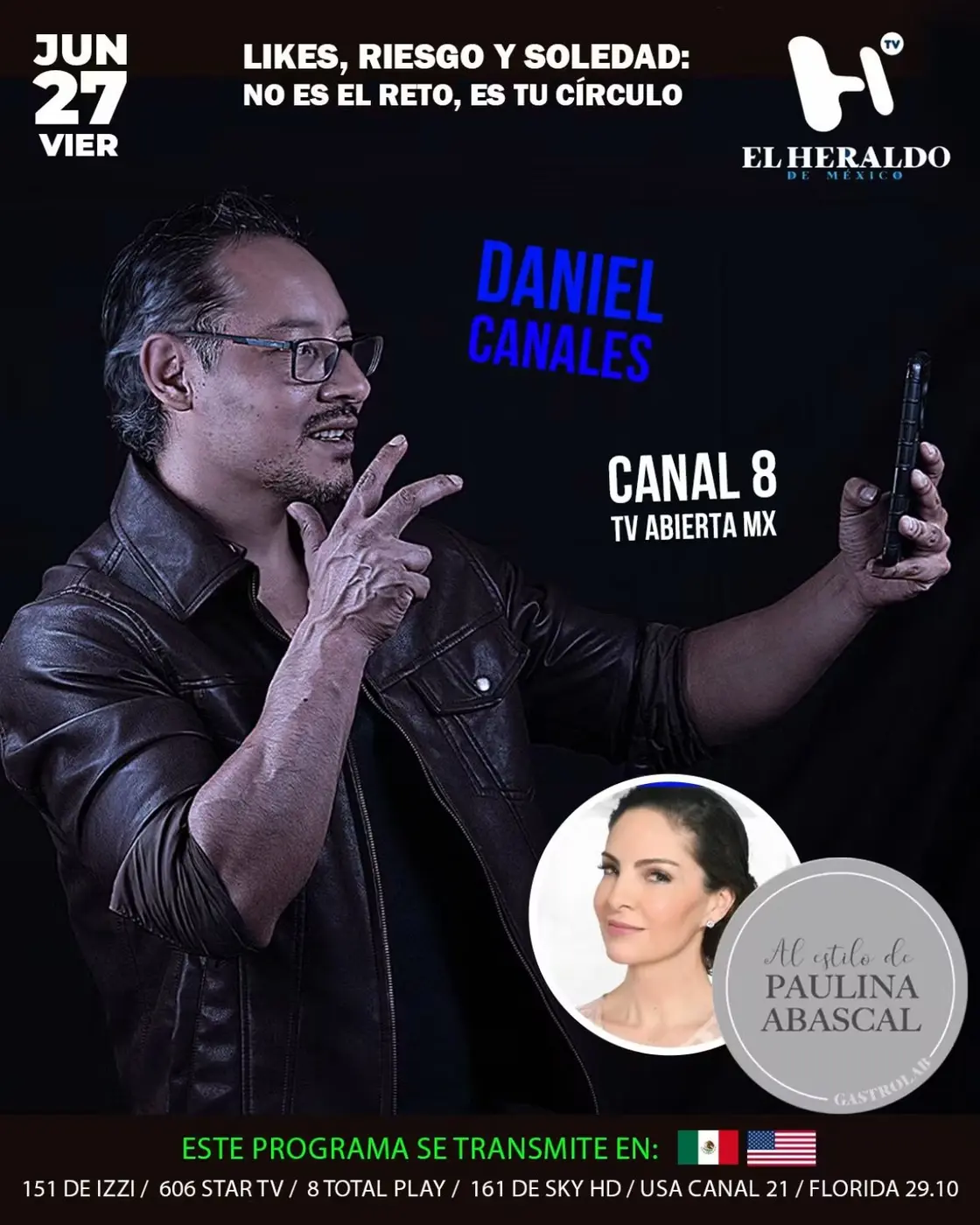 Promocional de Daniel Canales en El Heraldo Canal 8
